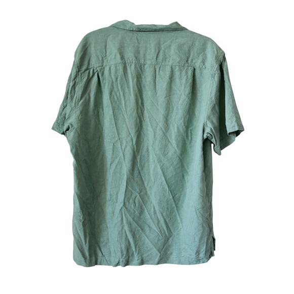 Tommy Bahama Men's Silk Green Aloha Button-down shirt size L - Picture 4 of 5